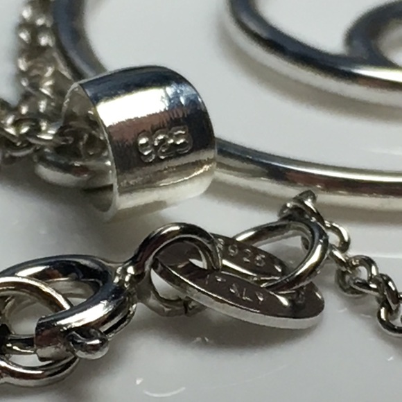 [#A129] 925 Silver Wave Pendant Necklace - Picture 4 of 4